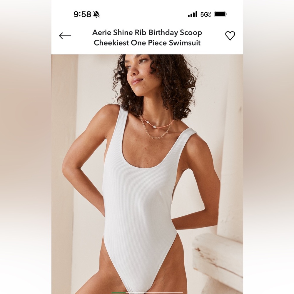 Aerie Ribbed Shine High Cut One Piece Swimsuit